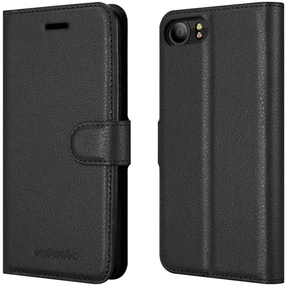 Custodia Compatibile Con Blackberry Keyone In Nero Carbone - Coperchio Protettiva Con Chiusura Magnetica, Funzione Stand E Tasca Per Le Carte - Foto 8