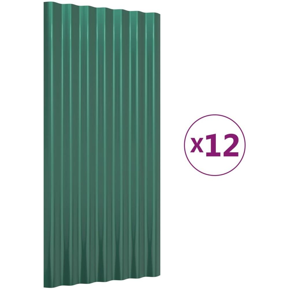 Pannelli Tetto 12pz Acciaio Verniciato A Polvere Verde 80x36 Cm - Foto 2