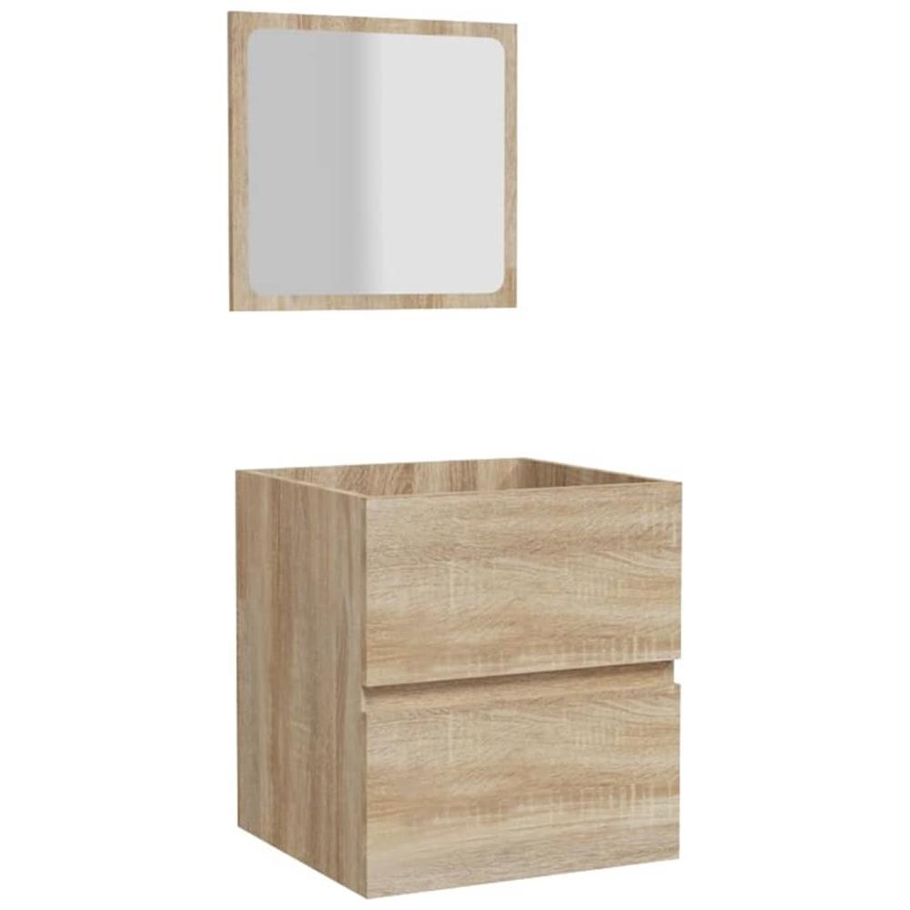 Mobile Da Bagno Con Specchio Rovere Sonoma In Legno Multistrato - Foto 2
