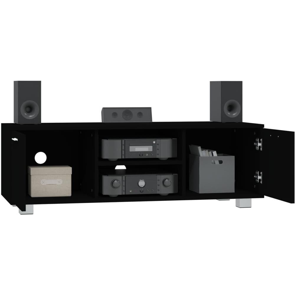 Mobile Porta Tv Nero 120x40,5x35 Cm In Legno Multistrato - Foto 2