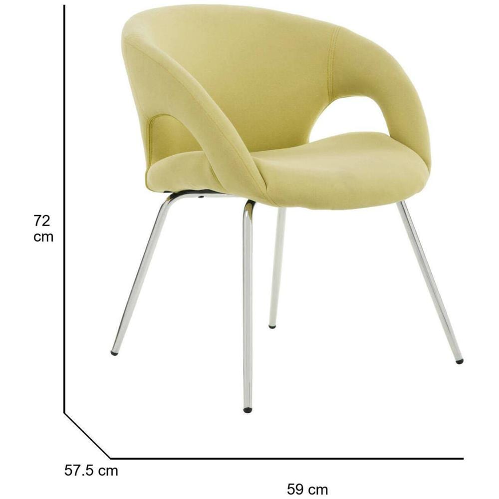 Sedia Da Ufficio Bathurst, Seduta Da Attesa Con Braccioli Per Ufficio, Seduta Ergonomica Da Attesa, 58x59h72 Cm, Giallo - Foto 2
