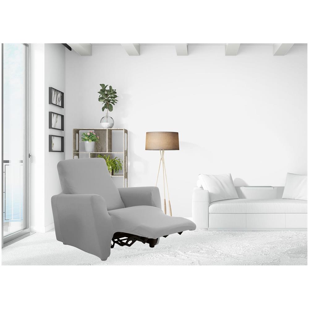 Copripoltrona Reclinabile Elasticizzato Antimacchia Magic Tinta Unita Grigio Sassi Poltrona Relax Idrorepellente - Foto 1