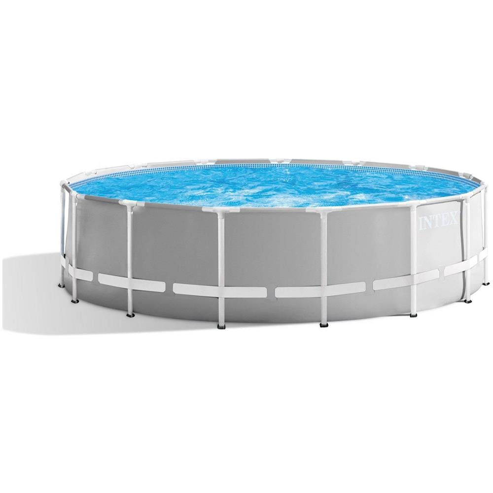 26726NP - Piscina Rotonda Prisma Frame con Pompa Filtro Capacità 457x457x122 cm Colore Grigio - Foto 1