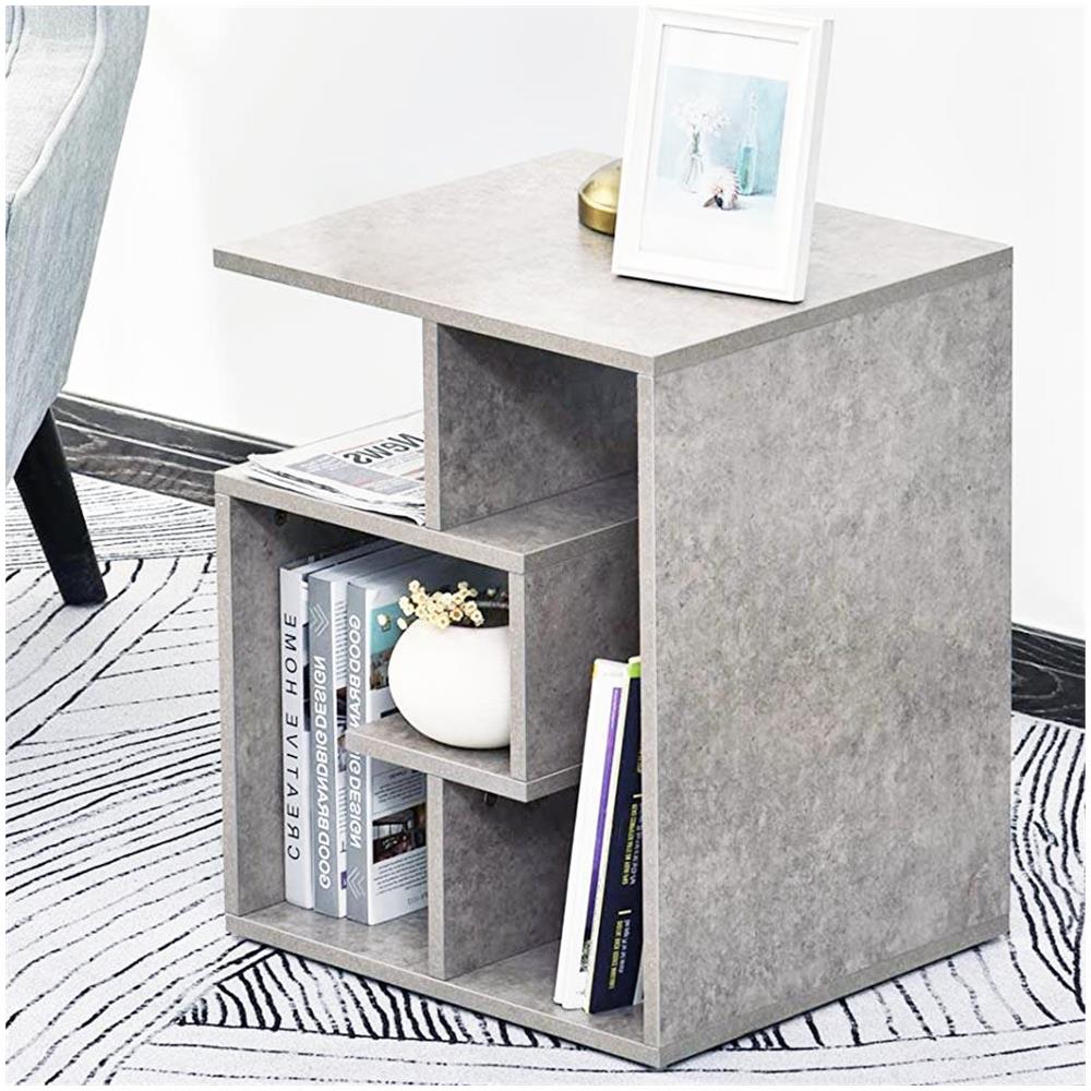 Libreria Tavolino Divano Design Moderno 4 Ripiani 45x40x55 Casa Ufficio Grigio - Foto 1