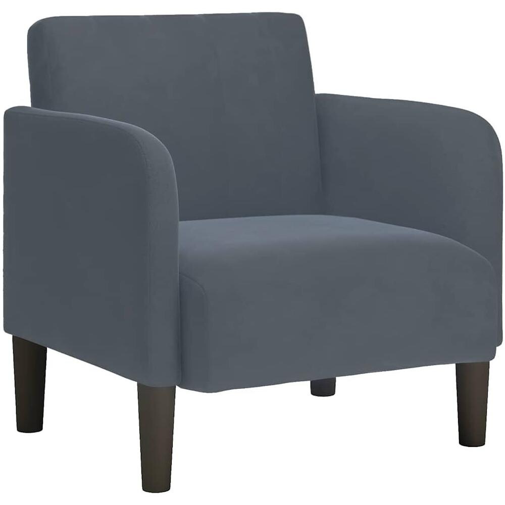 Divano Sedia con Braccioli Grigio Scuro 54 cm in Velluto - Foto 1