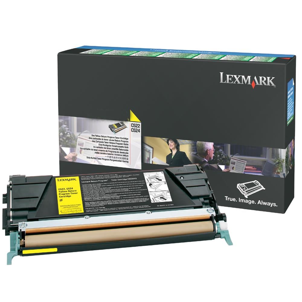 C524H3YG Toner Originale Giallo per Lexmark Optra C524DN Capacità 5000 Pagine - Foto 1
