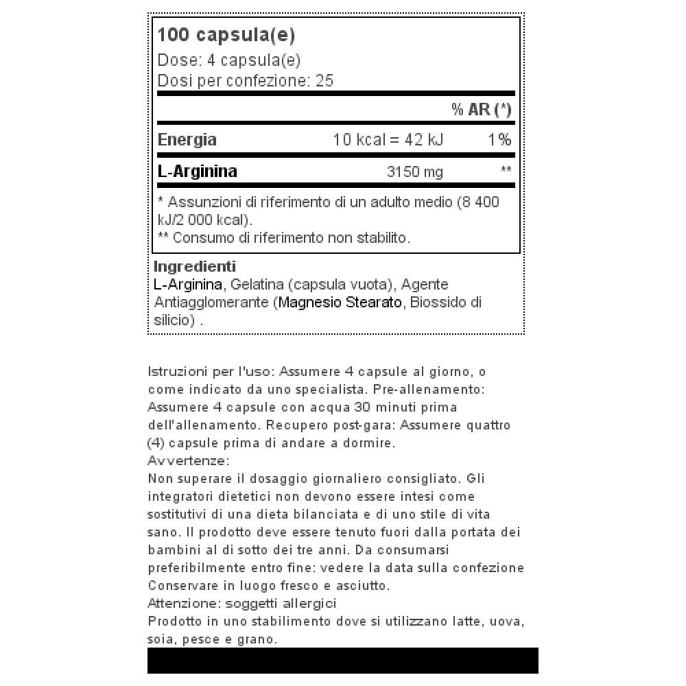 Mega L-arginine 100 Caps - - Amino Acids - - Foto 2