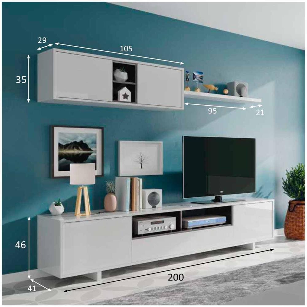 Set Di Camera Sutob Quercia-bianco - Foto 6