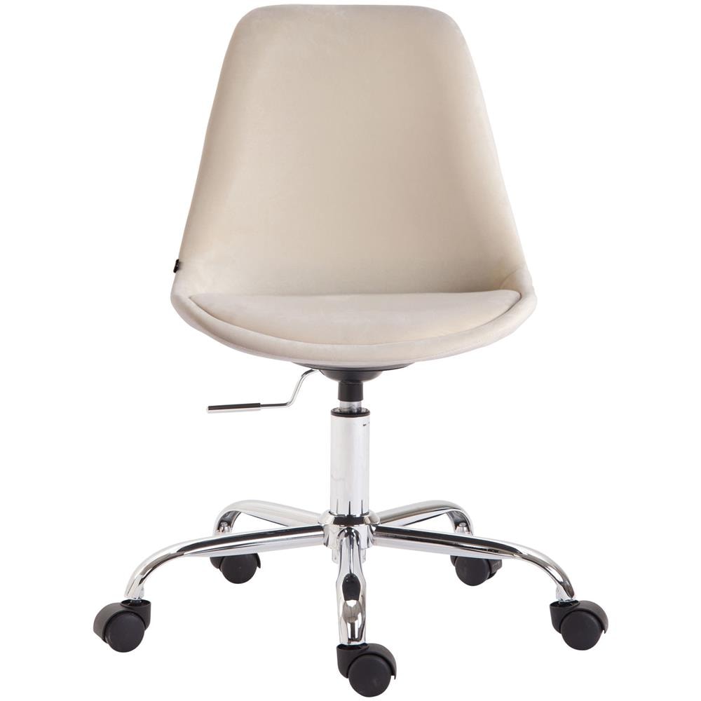 Sedia Ufficio Tulip Toulouse in Velluto I Sedia Scrivania Girevole E Regolabile I Sedia Studio in Metallo, Carico Max 136 kg Crema - Foto 2