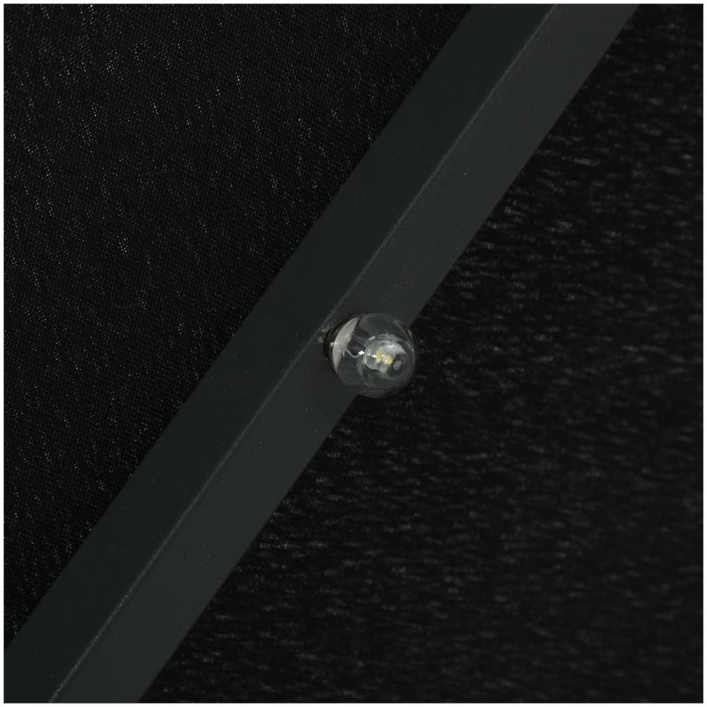 Ombrellone A Sbalzo Con Led E Palo In Acciaio 300 Cm Nero - Foto 2