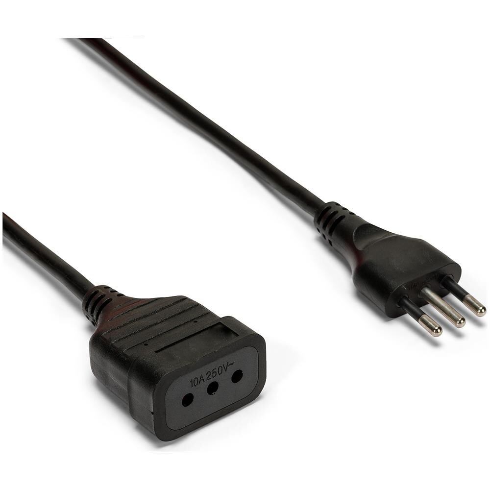 Prolunga 5 Mt Spina E Presa 10a Cavo 3g0,75 Mm² Nero - Foto 1
