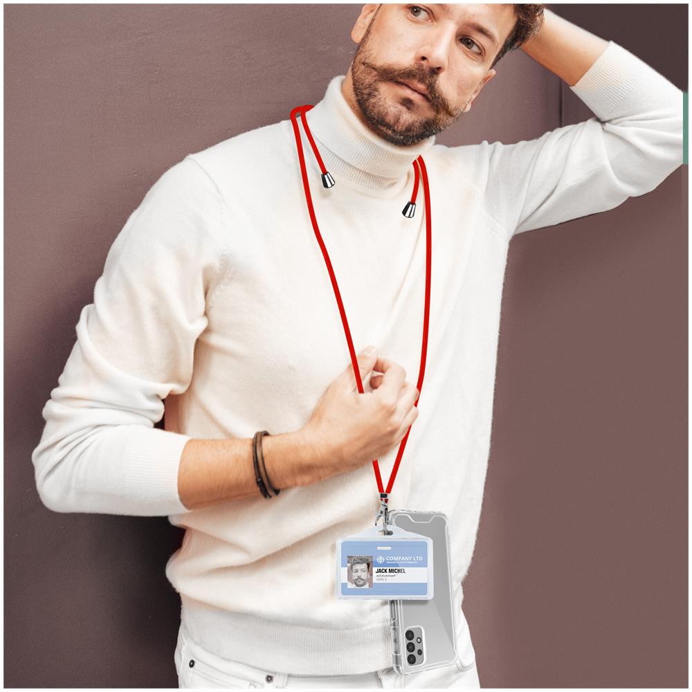 Corda Universale Da Smartphone Per Cover E Custodia Regolabile 90cm Rosso - Foto 1