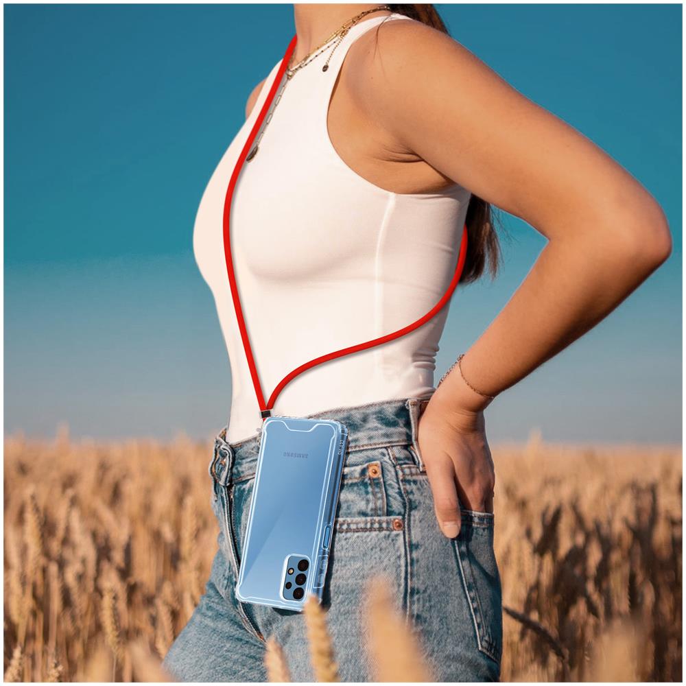 Corda Universale Da Smartphone Per Cover E Custodia Regolabile 90cm Rosso - Foto 6