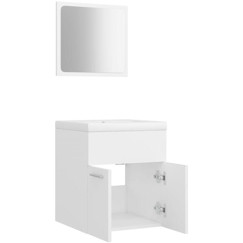 Set Mobili da Bagno Bianco in Legno Multistrato - Foto 2