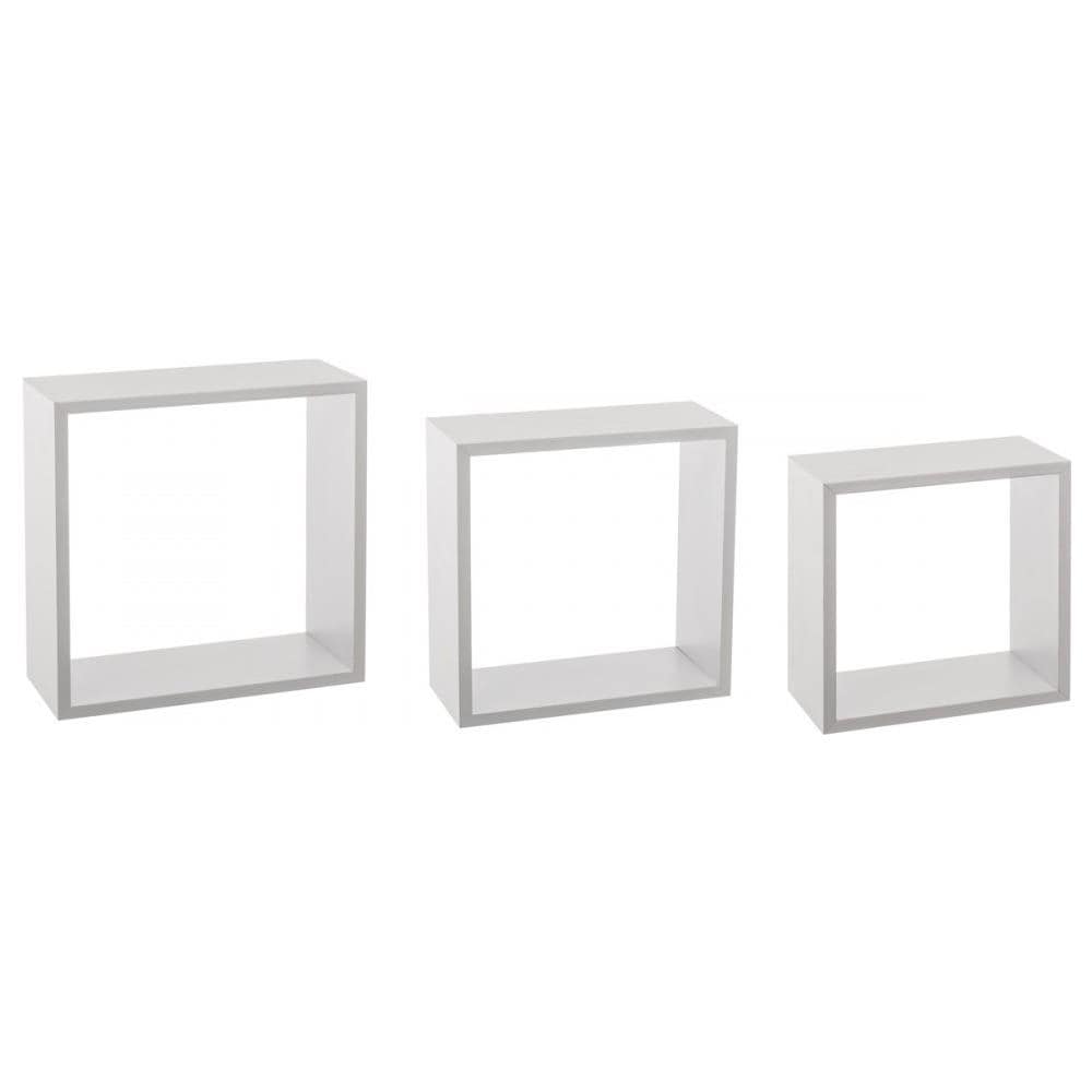 Set Da 3 Mensole Decorative In Mdf A Cubo Bianco - Foto 1