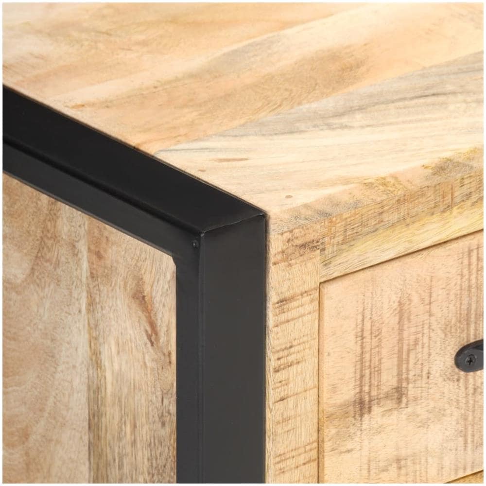 Comodino 40x35x55 cm in Legno Massello di Mango - Foto 2