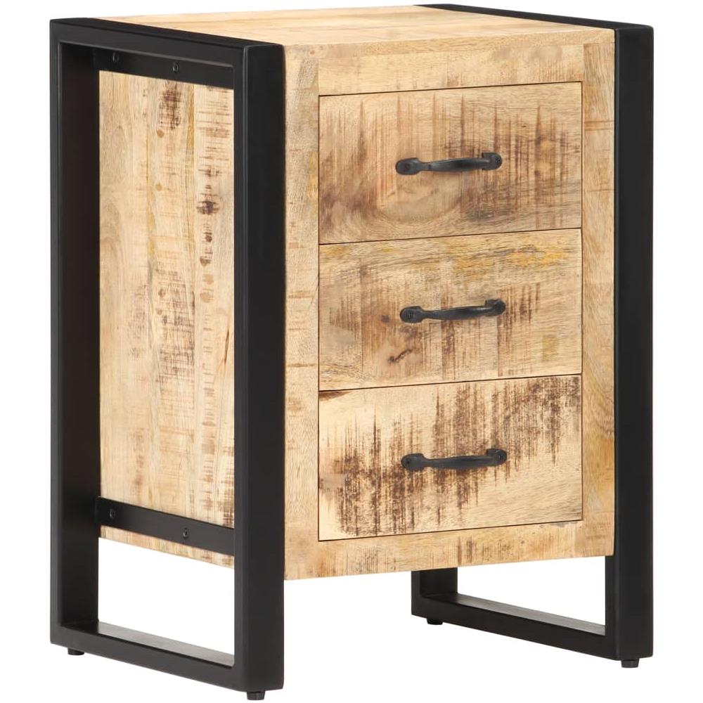 Comodino 40x35x55 cm in Legno Massello di Mango - Foto 1