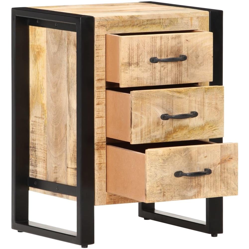 Comodino 40x35x55 cm in Legno Massello di Mango - Foto 3