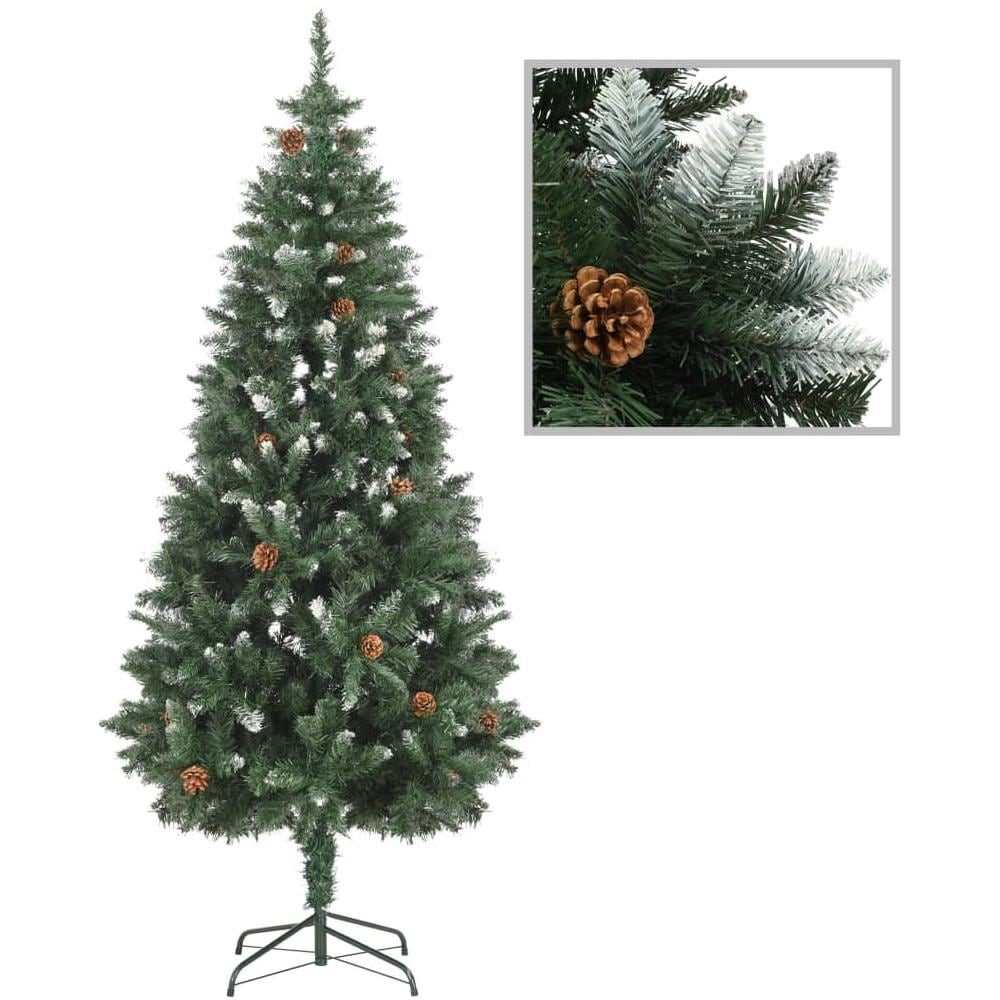 Set Albero Natale Artificiale con LED Palline e Pigne 180 cm - Foto 2