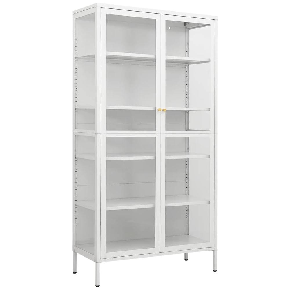 Vetrina Bianca 90x40x180 cm in Acciaio e Vetro Temperato - Foto 2