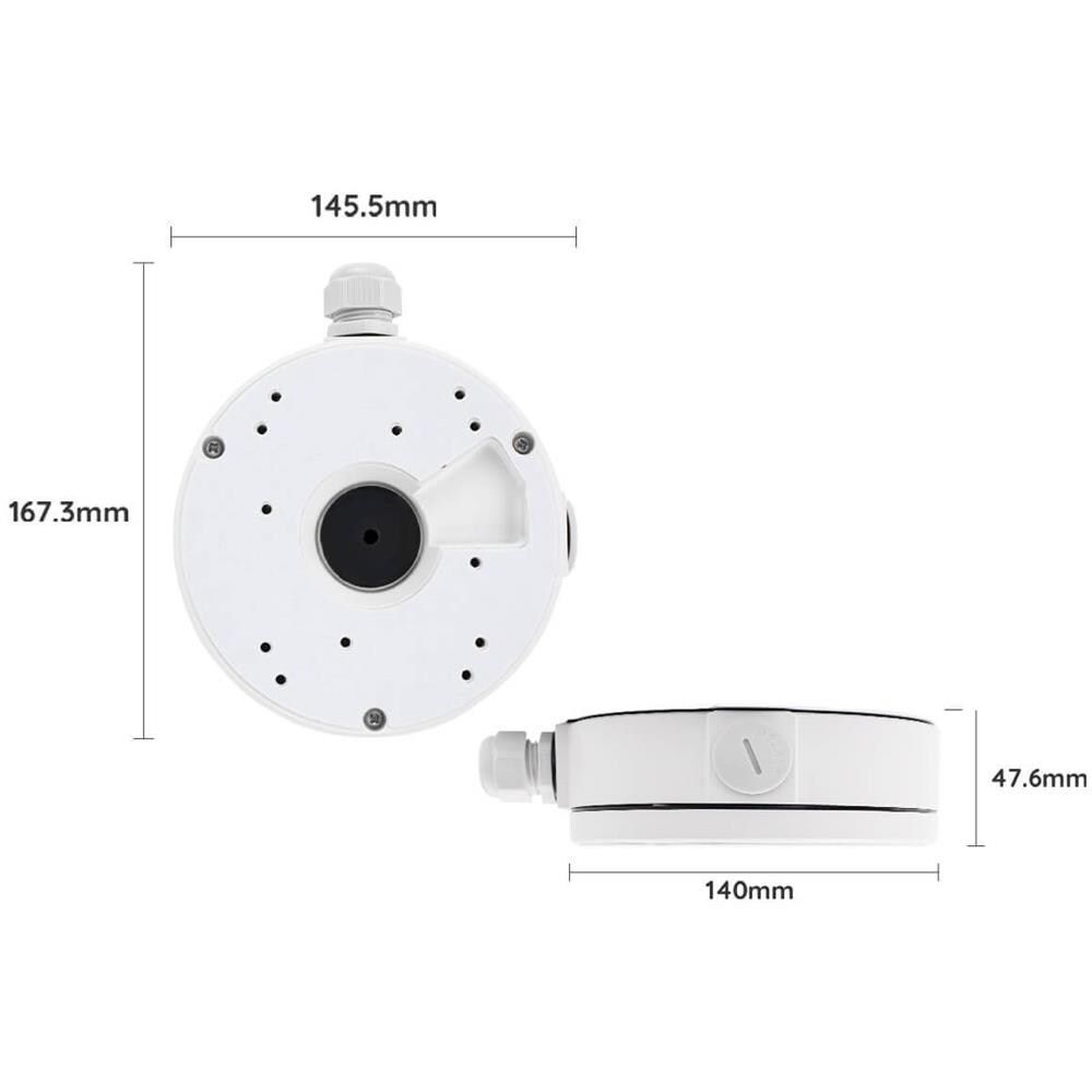 D20 Scatola di Giunzione per Telecamera IP Dome RLC-520 / RLC-820A / D400 Impermeabile - Bianco / Nero - Foto 2