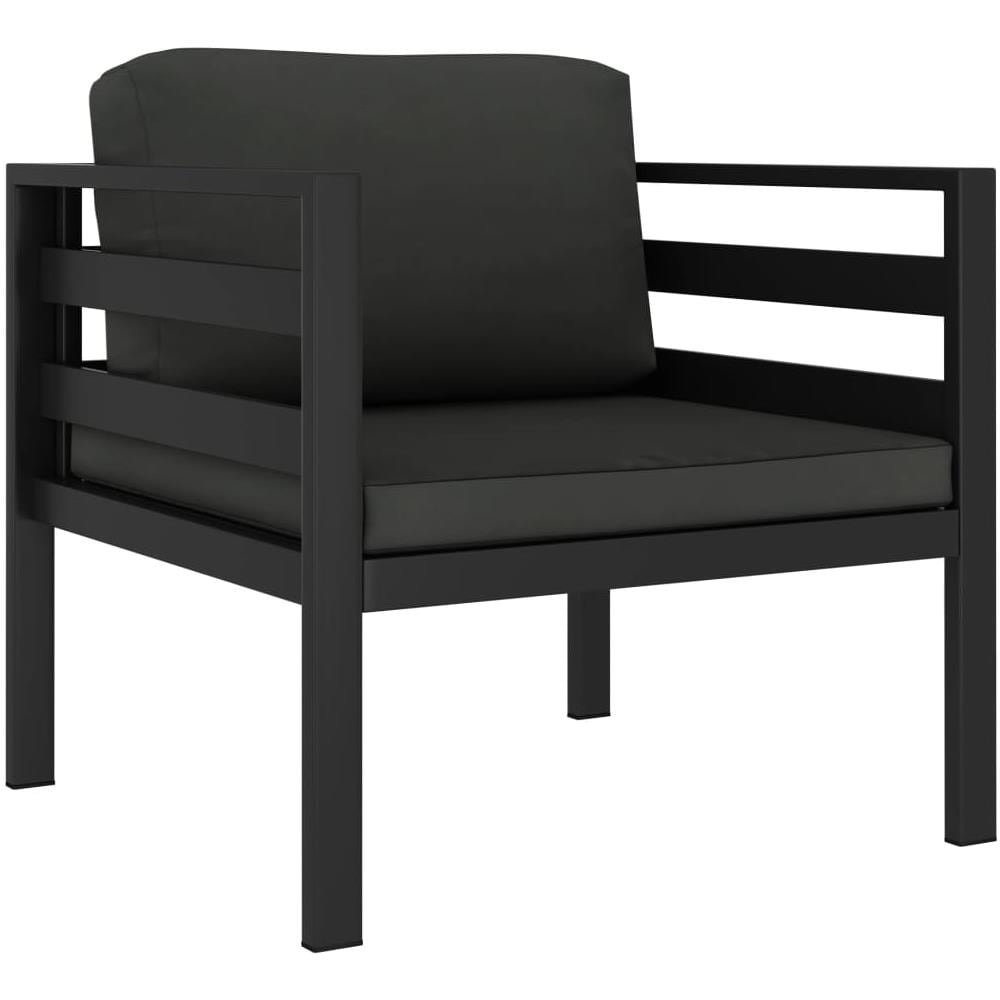 Set Divani Da Giardino 3 Pz Con Cuscini In Alluminio Antracite - Foto 3