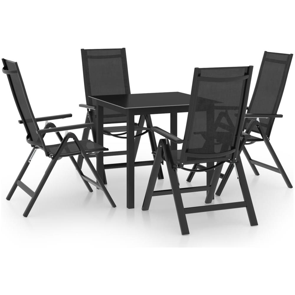 Set Mobili Da Pranzo Per Giardino 5 Pz In Alluminio Antracite - Foto 1