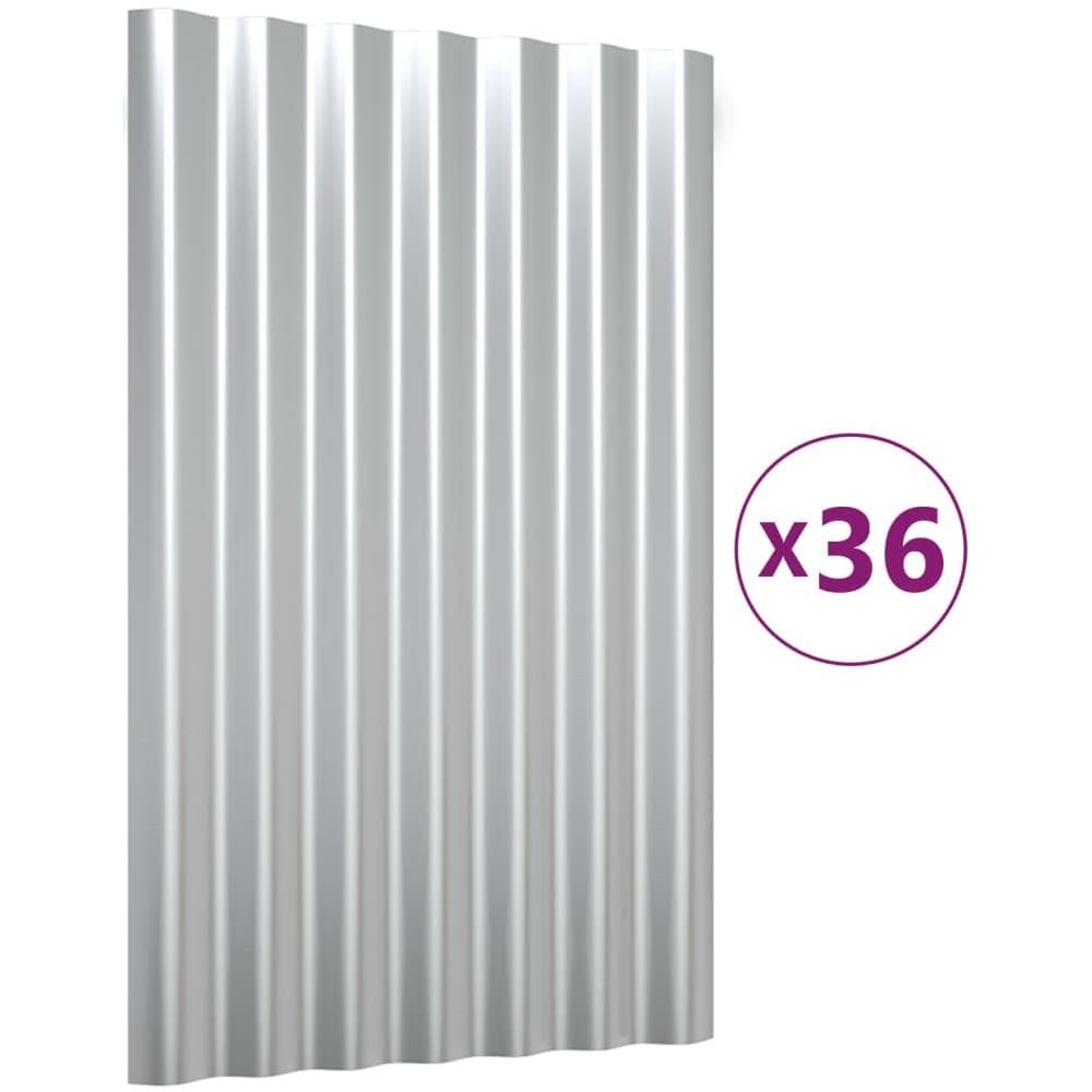 Pannelli Tetto 36pz Acciaio Verniciato Polvere Argento 60x36 Cm - Foto 2