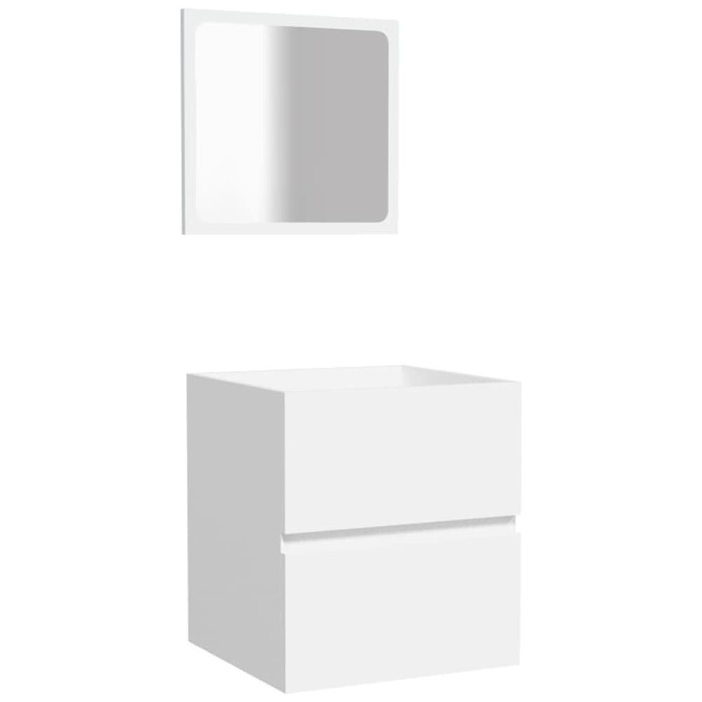 Mobile Da Bagno Con Specchio Bianco In Legno Multistrato - Foto 2