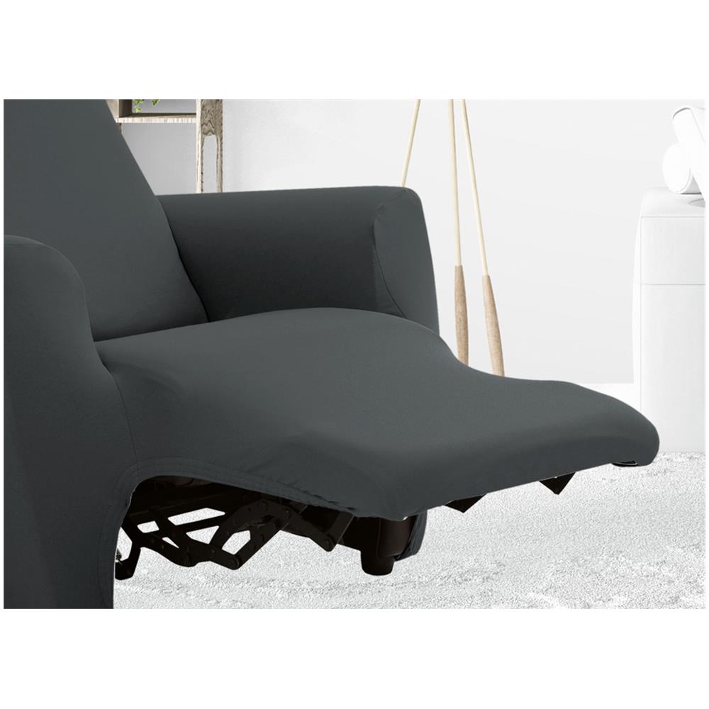 Copripoltrona Reclinabile Elasticizzato Antimacchia Magic Tinta Unita Grigio Stone Poltrona Relax Idrorepellente - Foto 5