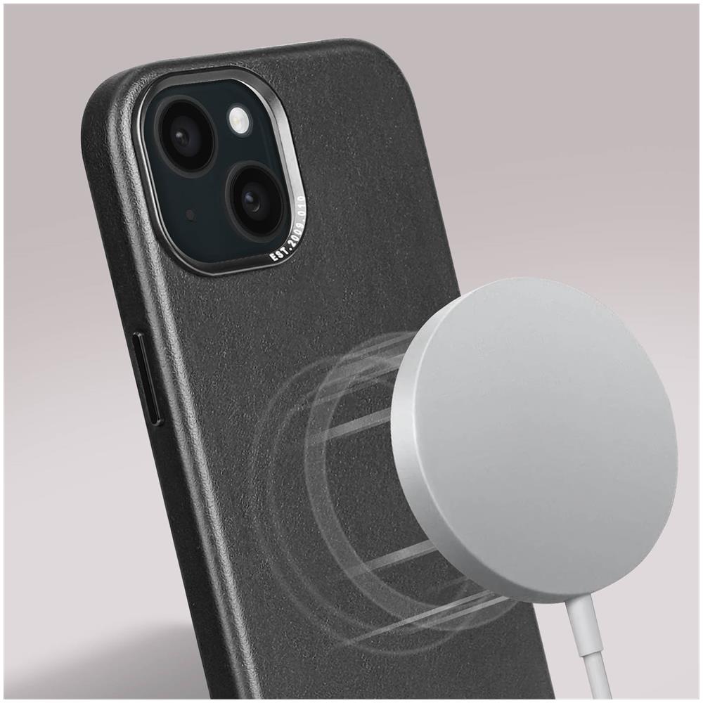 Cover Magsafe Per Iphone 15 Plus Pelle Pieno Fiore Anti-urto 1,2 M Tan - Foto 2