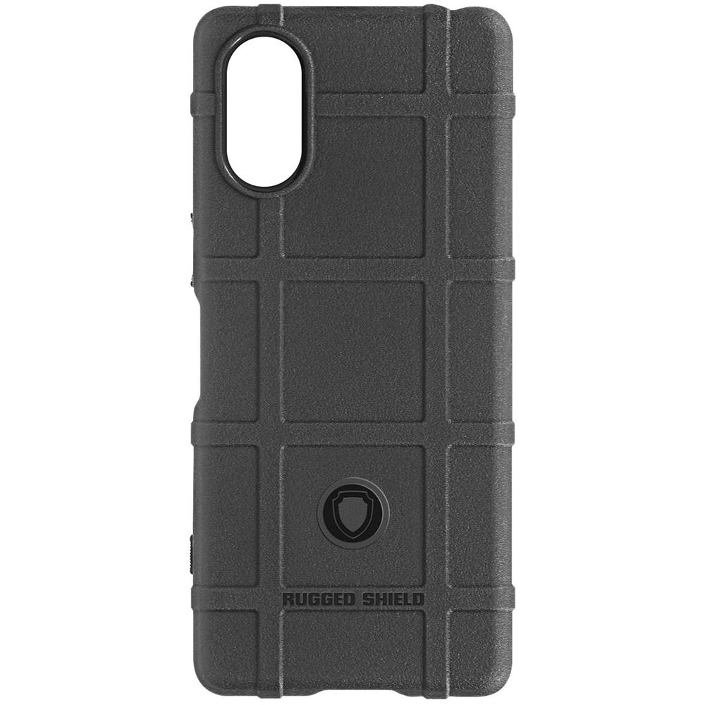 Cover Per Sony Xperia 5 V Silicon Antiscivolo Rilievo Rugged Shield Nera - Foto 1