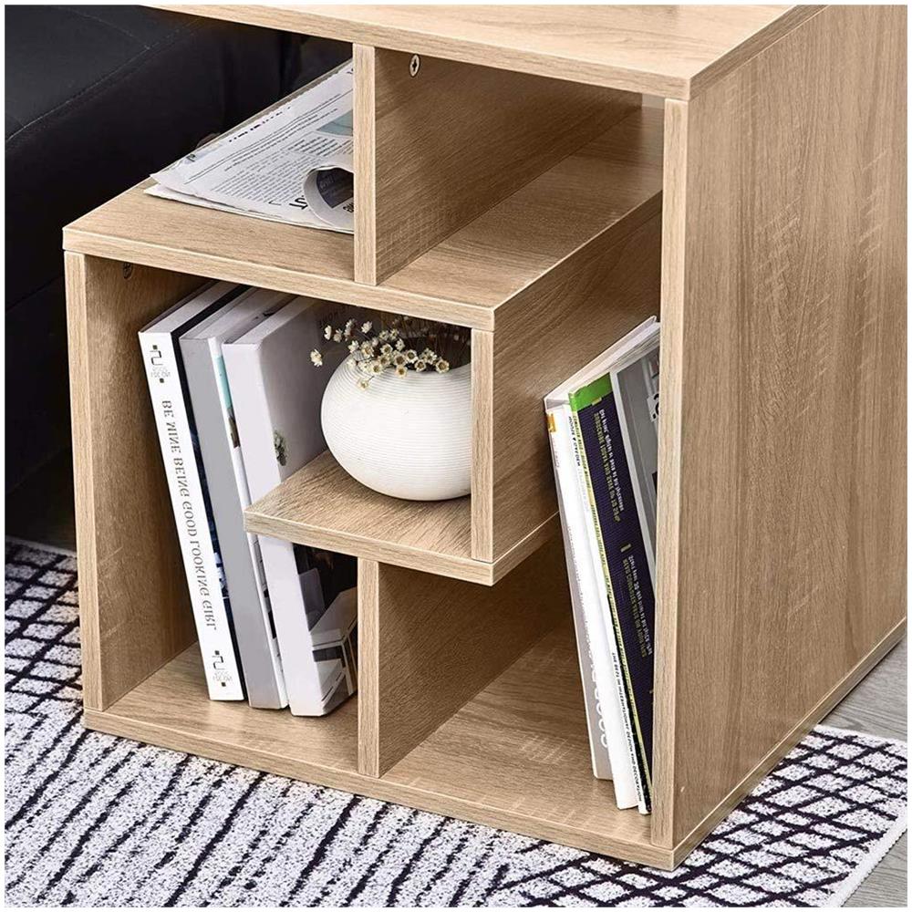 Libreria Tavolino Divano Design Moderno 4 Ripiani 45x40x55 Casa Ufficio Quercia - Foto 4
