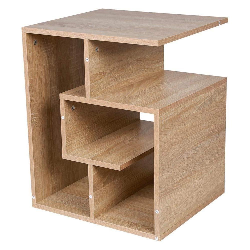 Libreria Tavolino Divano Design Moderno 4 Ripiani 45x40x55 Casa Ufficio Quercia - Foto 2