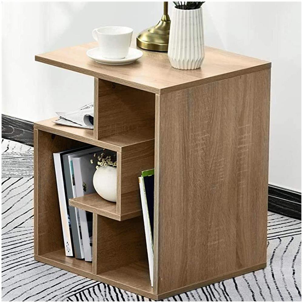 Libreria Tavolino Divano Design Moderno 4 Ripiani 45x40x55 Casa Ufficio Quercia - Foto 1