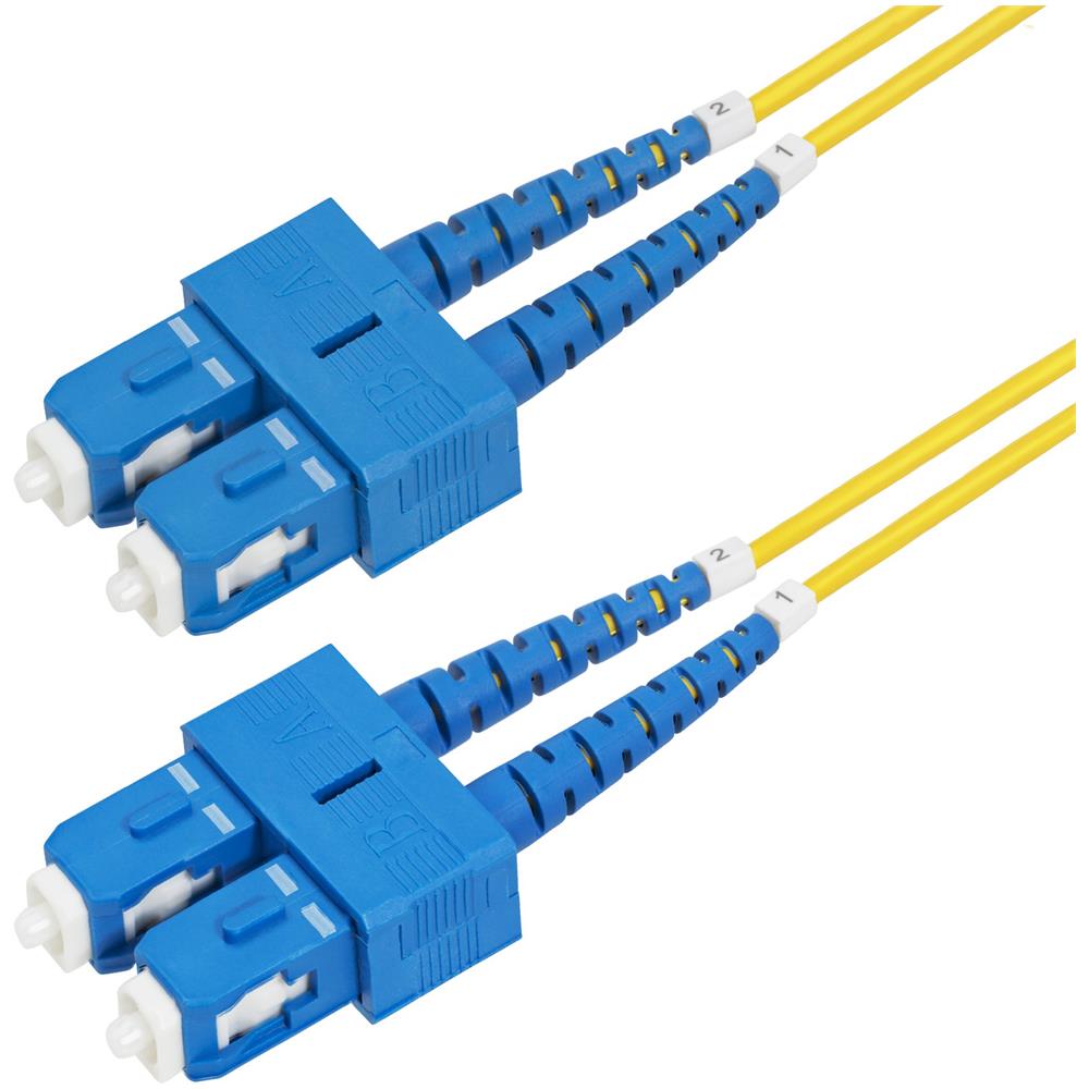 Cavo in fibra ottica duplex monomodale OS2 da SC a SC (UPC) da 1m, 9/125µm, 40G / 100G, Insensibile alla piegatura, Bassa perdita di inserzione, Cavo patch in fibra LSZH - Foto 1