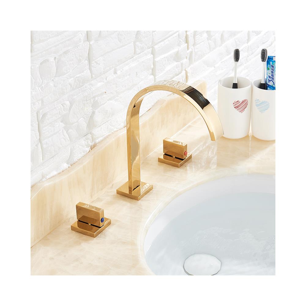 Rubinetto per lavabo da bagno, Blackswan, tipo M60, modello oro, misura 24 cm - Foto 2