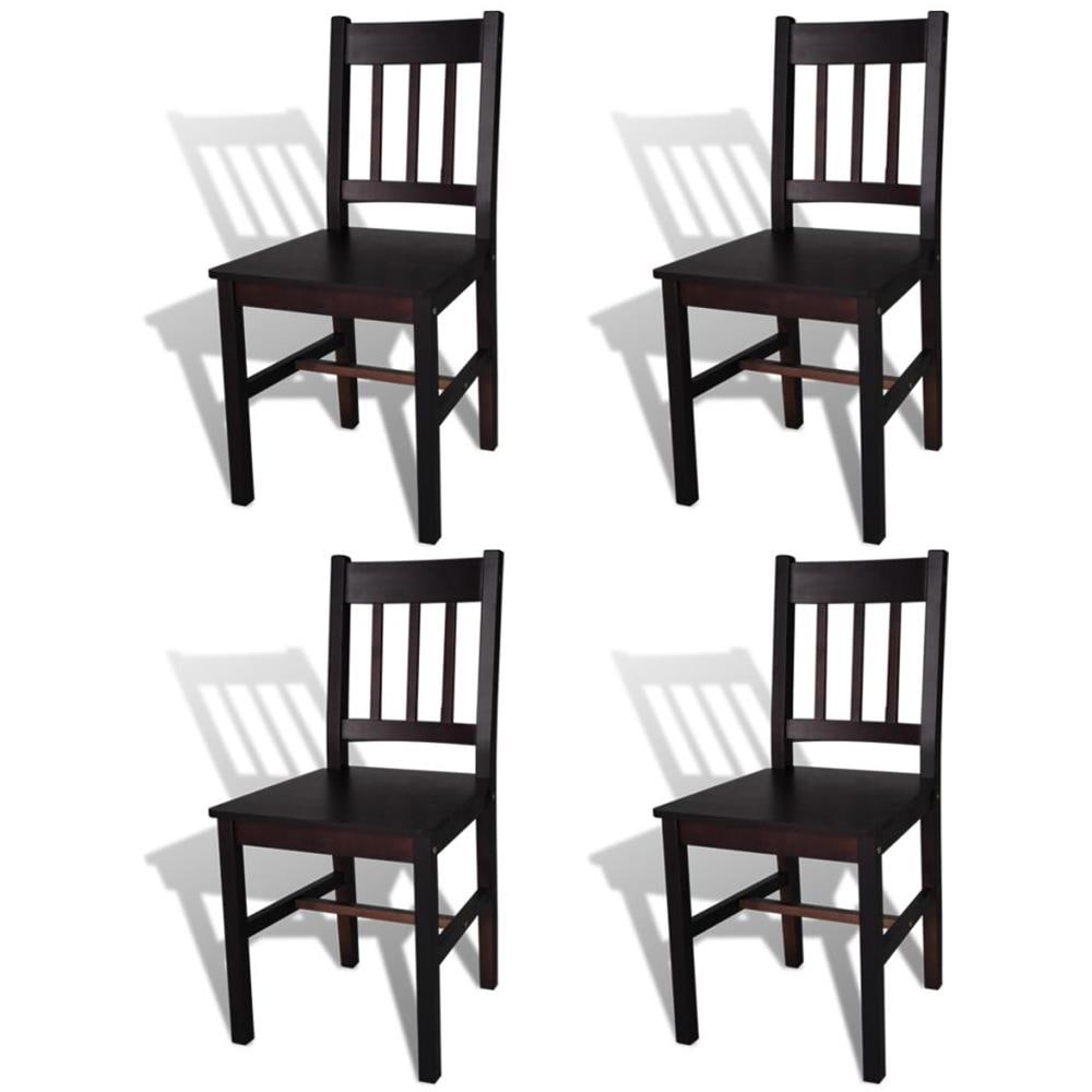 Sedia Da Tavola Legno Marrone 4 Pz - Foto 1