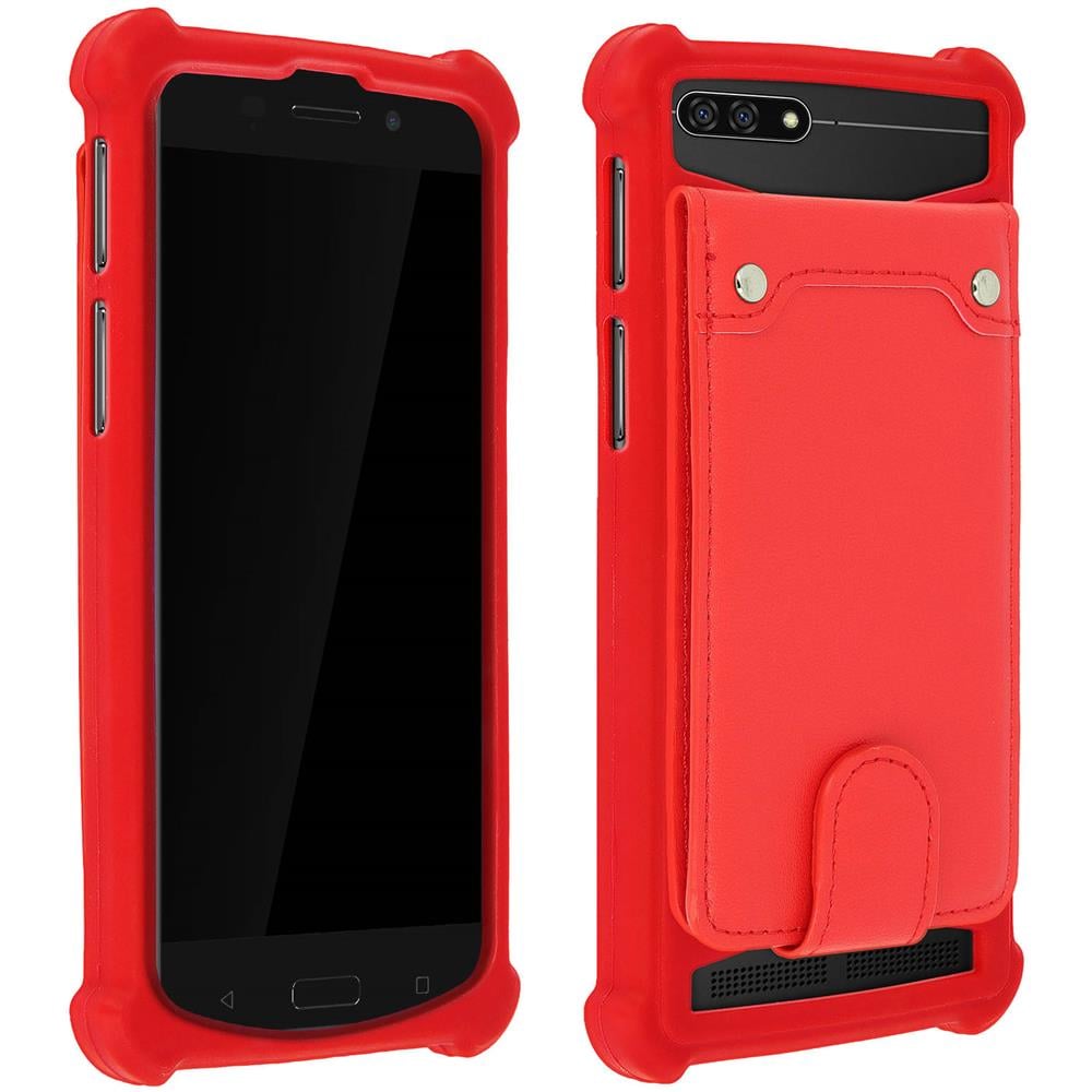 Cover Smartphone 4,7"" A 5,0"" Cover Universale Silicone Porta-carte - Rosso - Foto 10