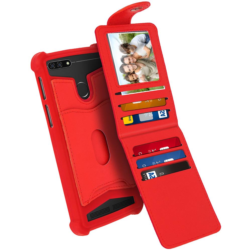 Cover Smartphone 4,7"" A 5,0"" Cover Universale Silicone Porta-carte - Rosso - Foto 2