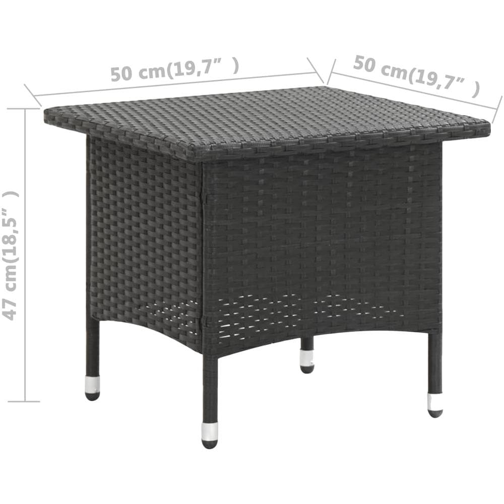 Tavolino Da Tè Nero 50x50x47 Cm In Polyrattan - Foto 10