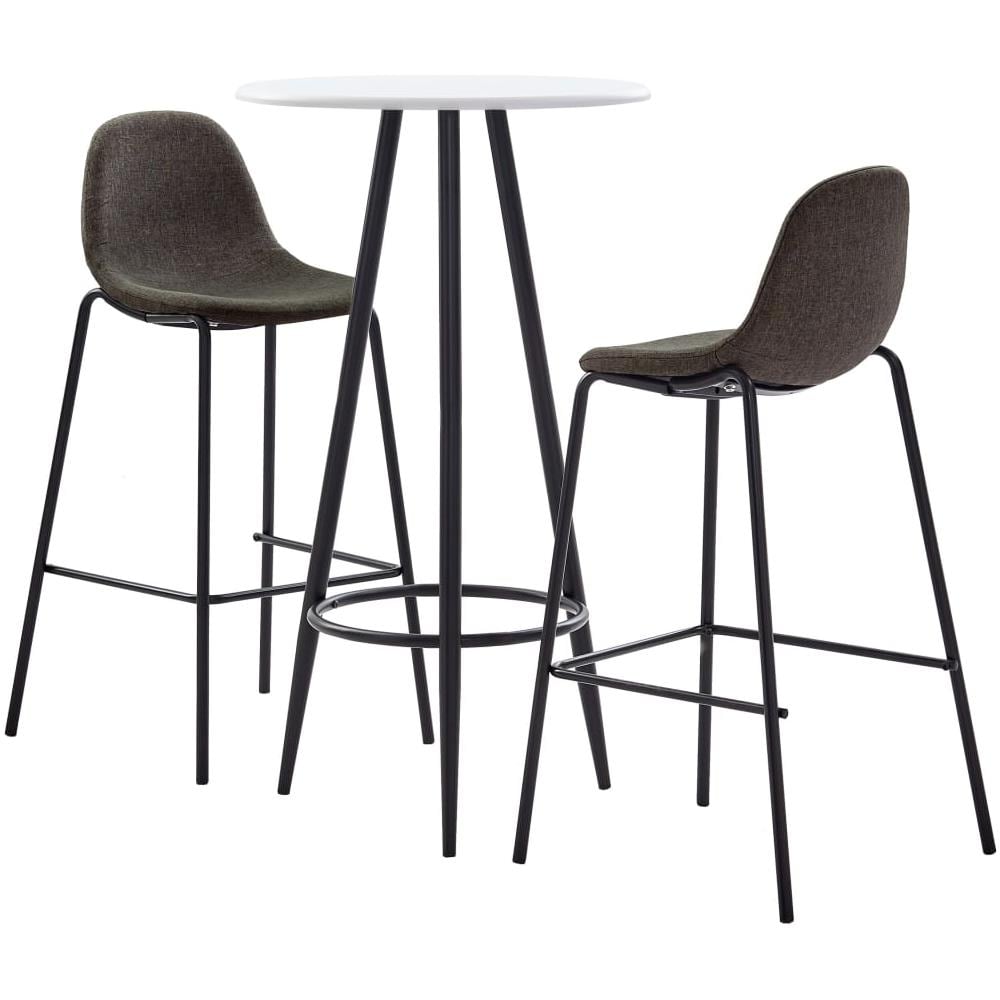 Set Da Bar 3 Pz In Tessuto Grigio Scuro - Foto 1