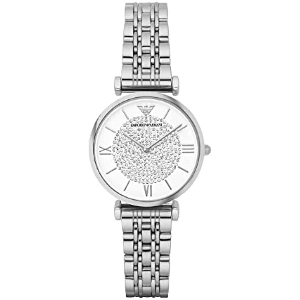 Ar1925 Cristallo Bianco Pavimenta Dial Acciaio Ladies Watch - Foto 2