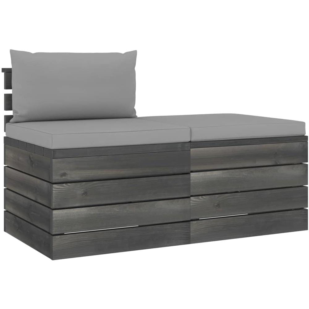 Set Divani Da Giardino Su Pallet 2 Pz Con Cuscini Massello Pino - Foto 1