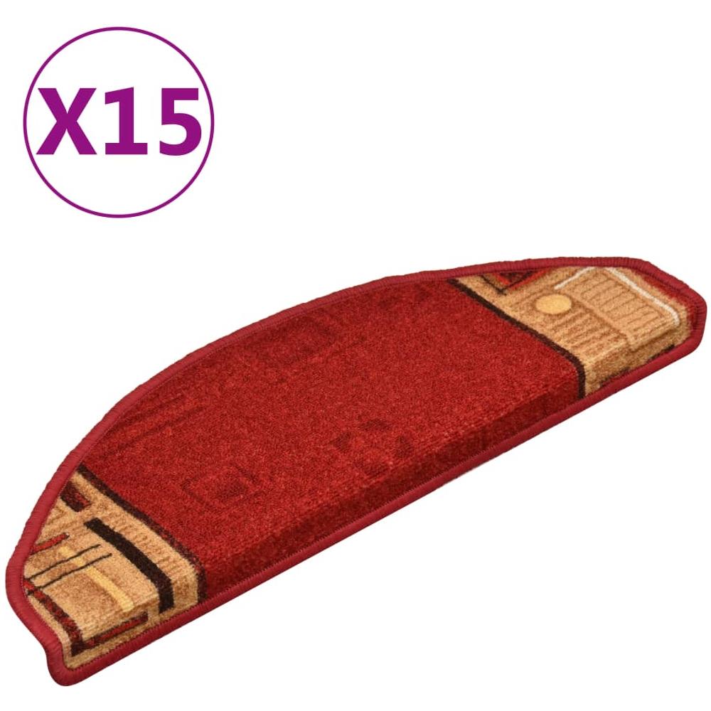 Tappetini Autoadesivi per Scale 15 pz Rossi 65x21x4 cm - Foto 1