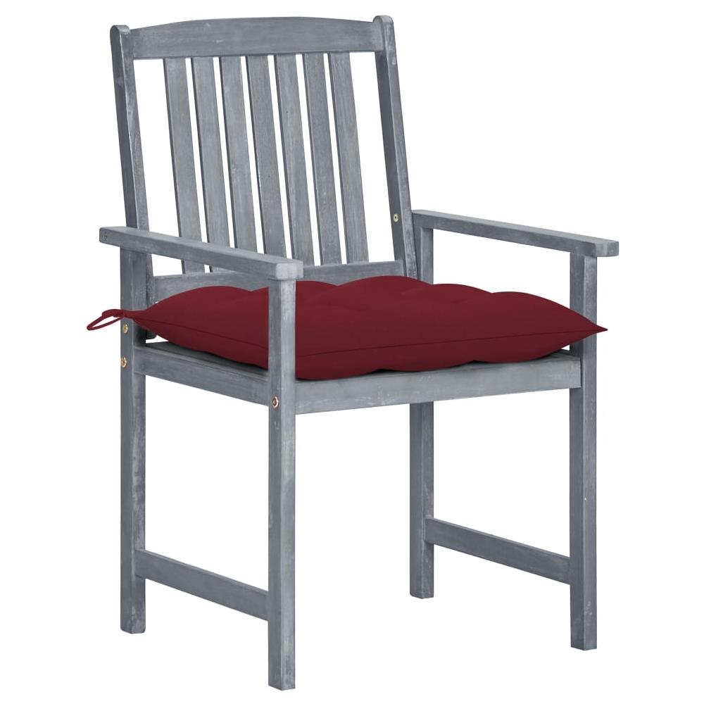 Sedie da Giardino con Cuscini 8 pz in Massello di Acacia Grigie - Foto 3