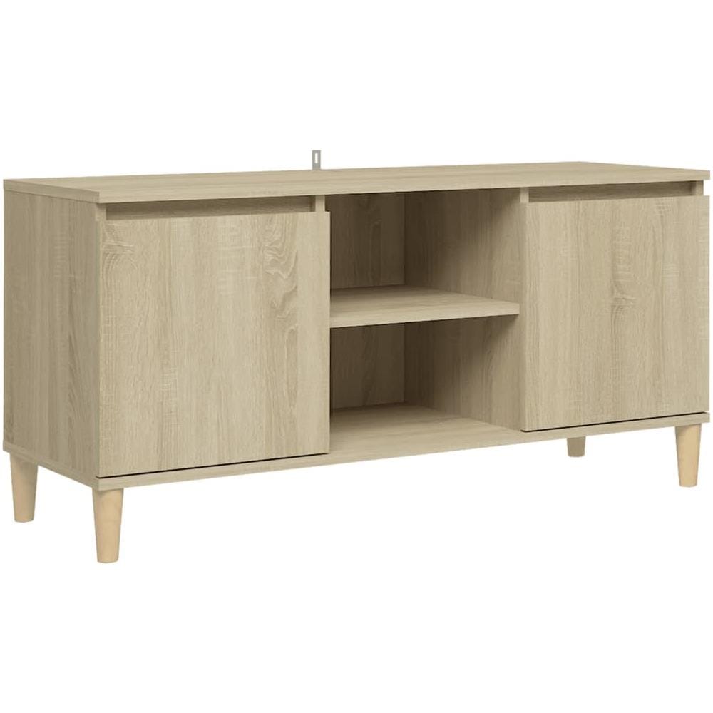 Mobile TV con Gambe in Legno Rovere Sonoma 103,5x30x50 cm - Foto 1