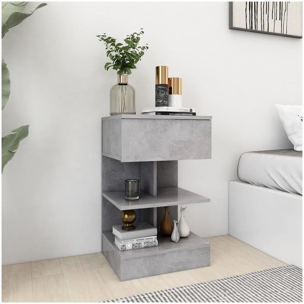 Comodini 2 pz Grigio Cemento 40x35x65 cm - Foto 2
