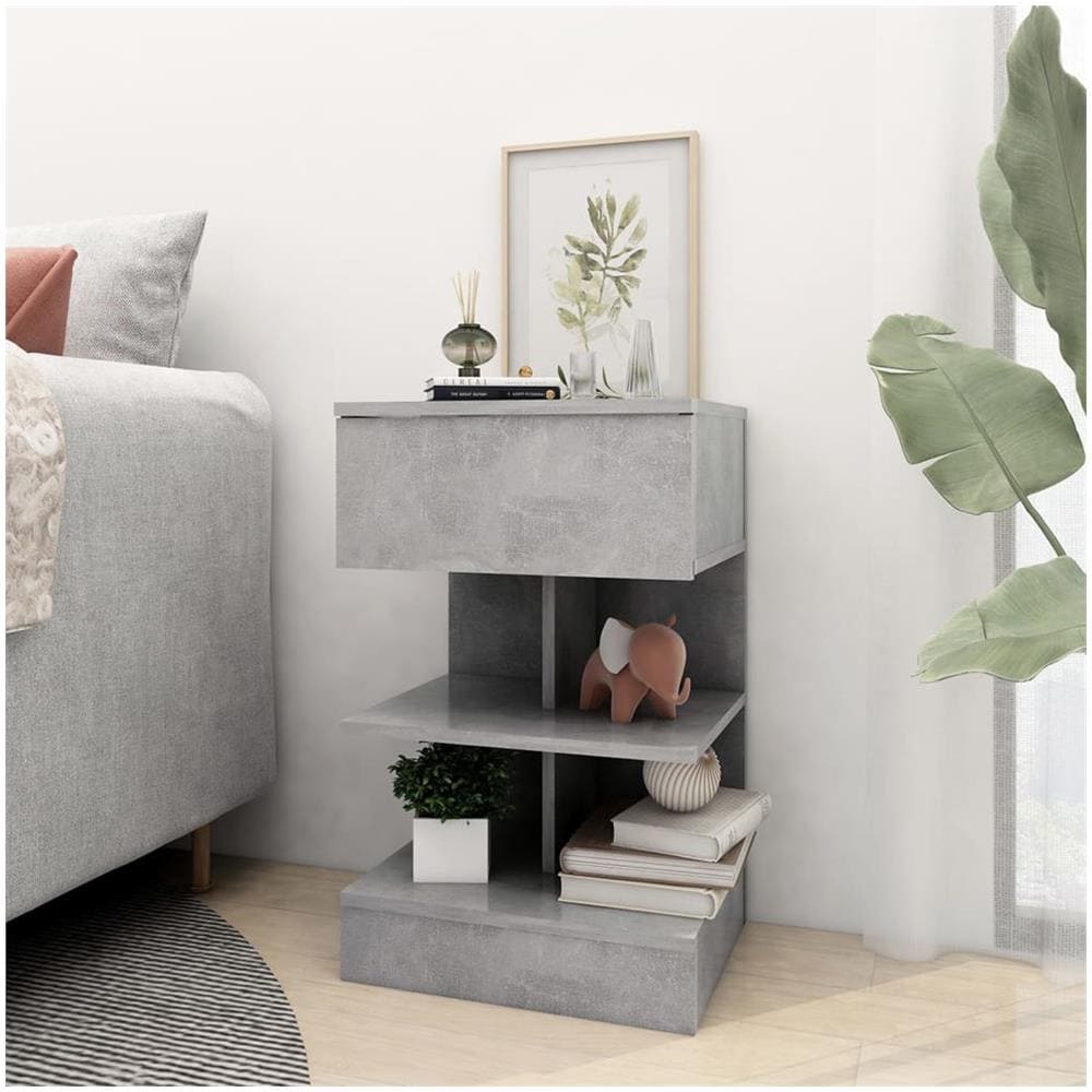 Comodini 2 pz Grigio Cemento 40x35x65 cm - Foto 3