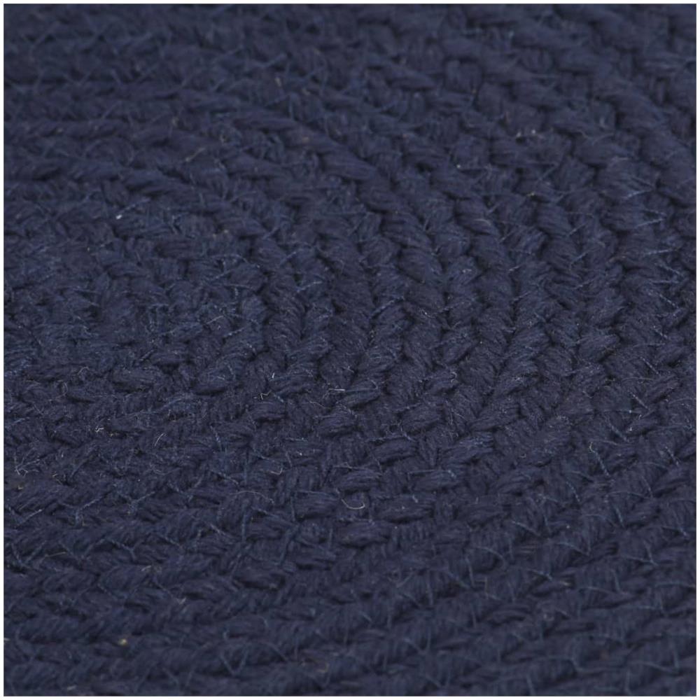 Tovagliette 6 Pz Blu Marino Neutro 38 Cm Rotonde In Cotone - Foto 3